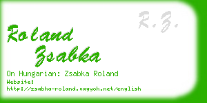 roland zsabka business card